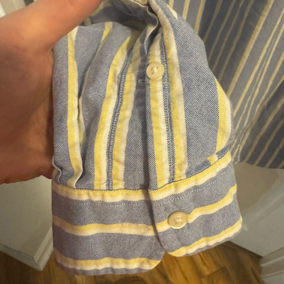 Ralph Lauren Men's Blue and Yellow Striped Shirt, size XL - Picture 4 of 8